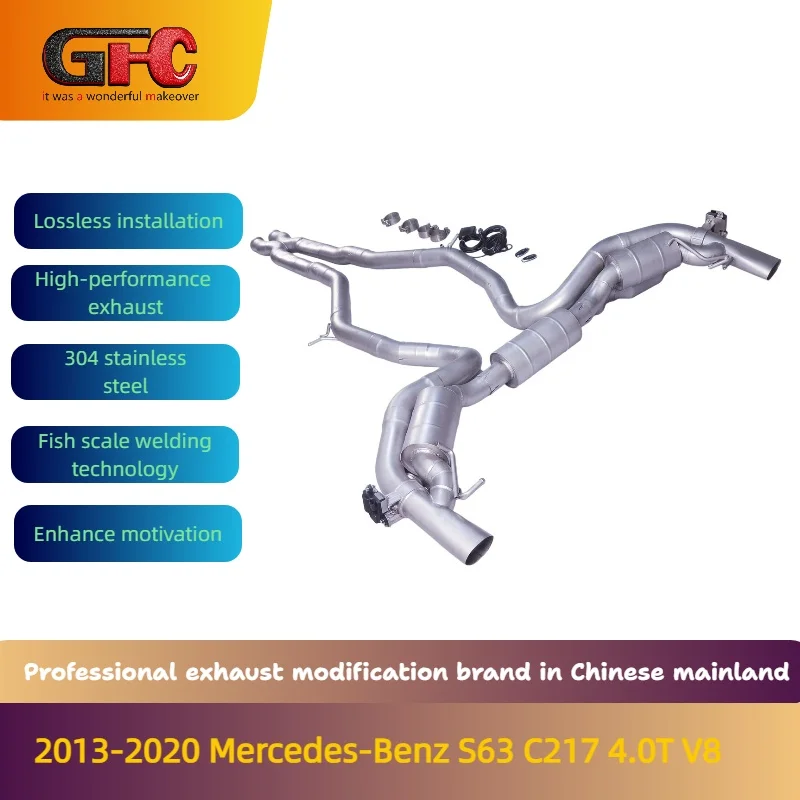 

GFC sports exhaust brand for the 2013-2020 Mercedes-Benz S63 C217 4.0T V8 catback variable valve exhaust with mufflers