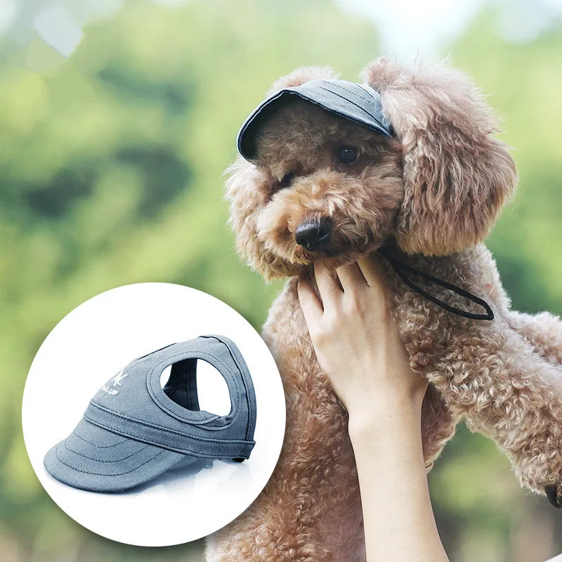 Dogs Leaky Ear Hats Outdoor Travel Baseball Caps Sun Protection Adjustable Breathable Hollow Hats Puppy Headwear Pets Supplies