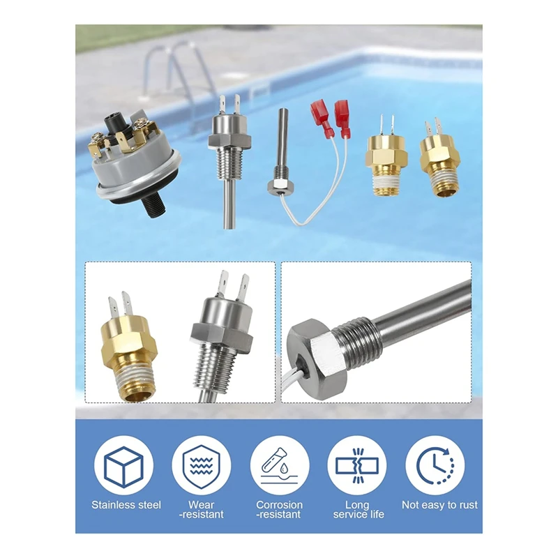 Kit reparasi pemanas kolam babi pengganti untuk Pentair Max E Therm & Master Temp termasuk 42002-0024S Sensor buang tumpukan