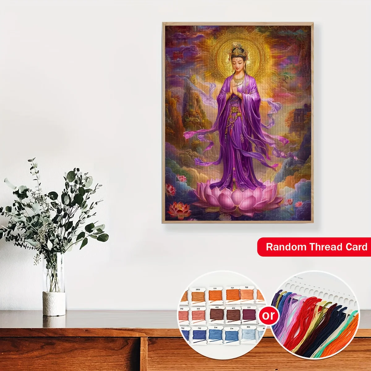 1PC36X46cm/14.17X18.11in,11CT Print Cross Stitch DIY Kit, Purple Divinity, Adult Beginner's Relaxed Cross Stitch Stitch