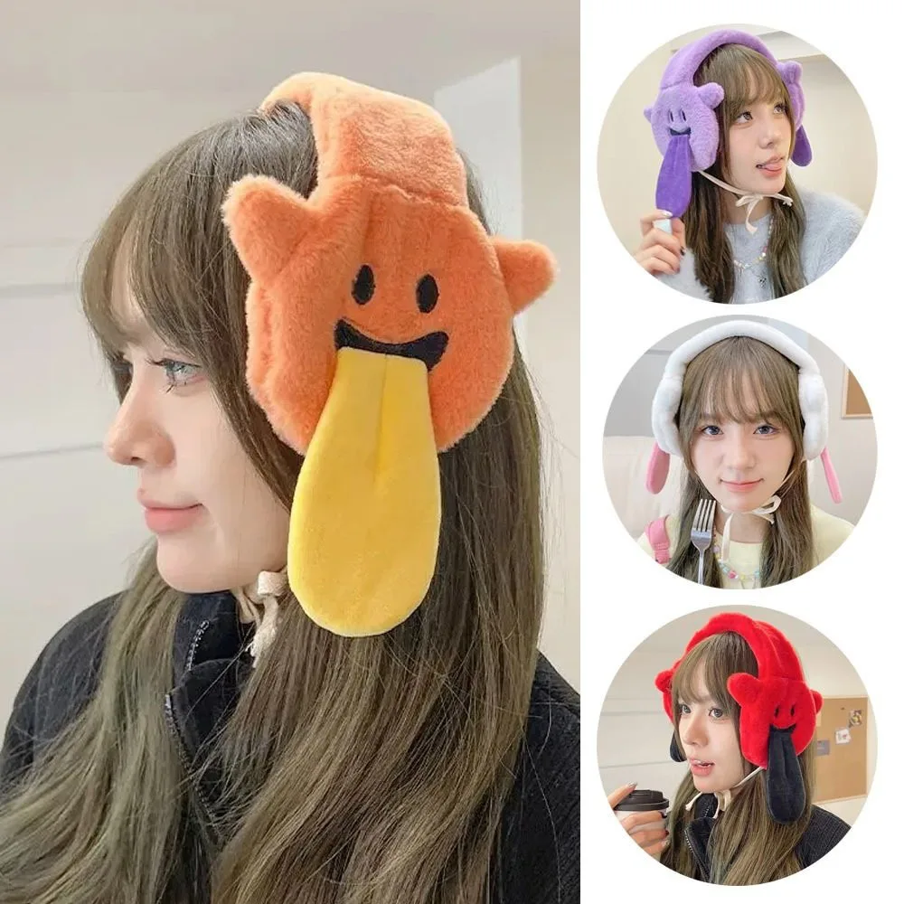 Halloween Gift Plush Rabbit Hair Warm Earmuffs Cute Devil Cartoon Ear Warmer Soft Kawaii Earflap Student