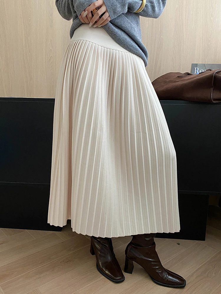 

YERMORA с высокой эластичной резинкой на талии, бежевые плиссированные короткие повседневные юбки до половины тела для женщин, свободная мода, весна-осень, новинка 2023 года