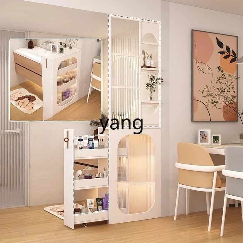 

LMM bathroom partition cabinet living room screen stall cabinet cream wind bathroom open dry area side cabinet
