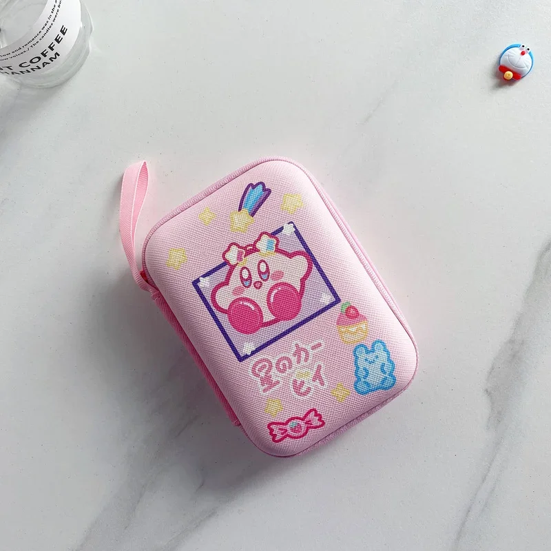 Kawaii Cartoon Cute Star Kirby Waddle Dee Earphone Data Line Storage Box Anime Figure Portable Coin Purse Girl Clutch Bag Gifts