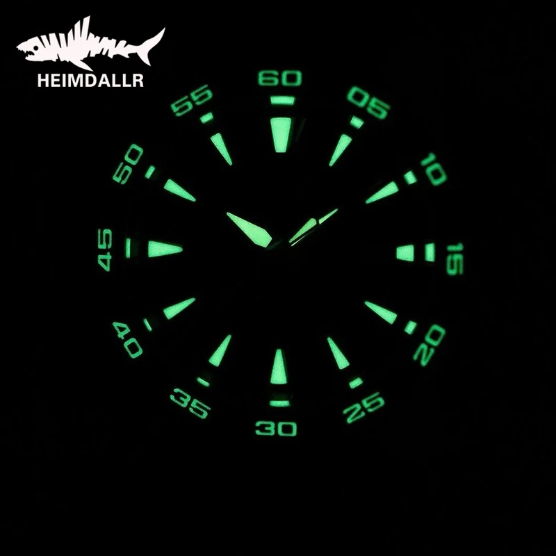 Heimdallr Monster Diver Men Watch Frost Blue Dial Sapphire Crystal NH35 Automatic Mechanical 200m Waterproof Full Luminous Watch