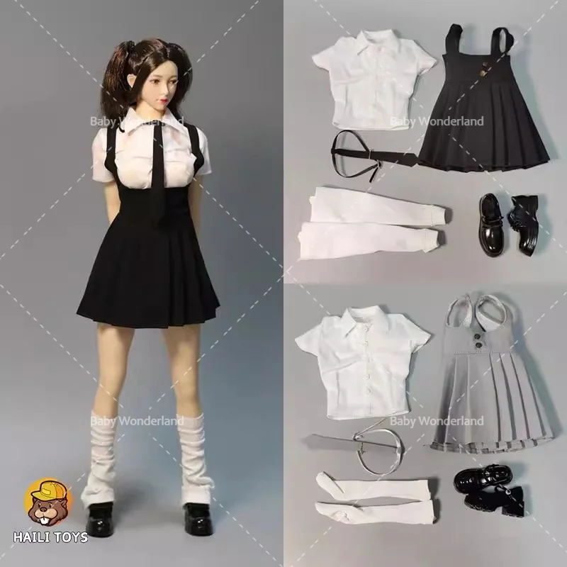 

HAILI TOYS 1/6 Scale Secretary White-collar JK Pleated Skirt Set Cute Clothes Model Fit 12'' PH Movable Female Soldier Body Doll