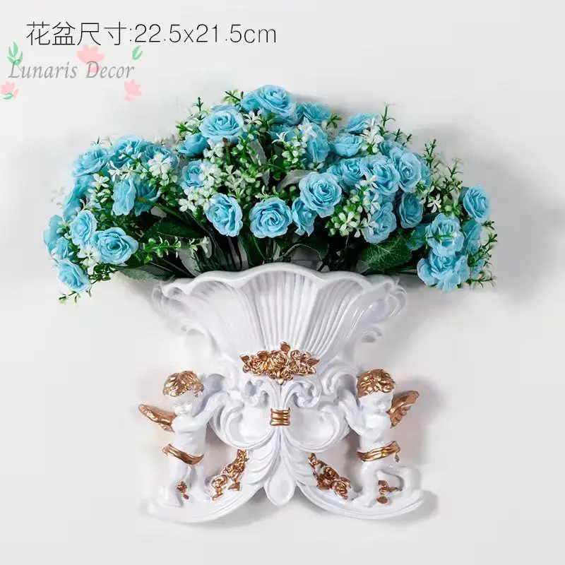 Flower pot decoration angel wall hanging American home living room background wall decoration entrance creative pendant