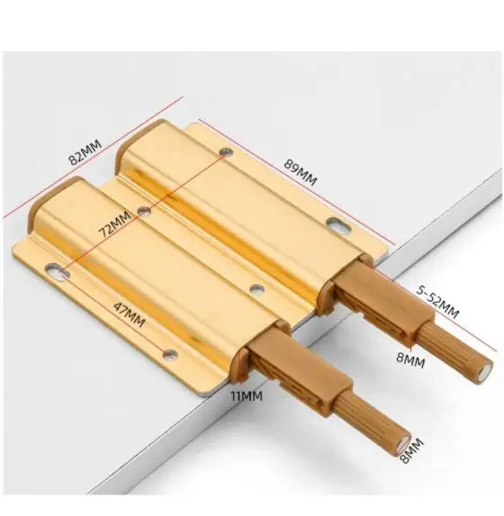 Magnetic Push to Open Catch 2PCS for Cabinet Doors Drawers Furniture Tip On Mechanism Tool Free Mounting Metal ABS