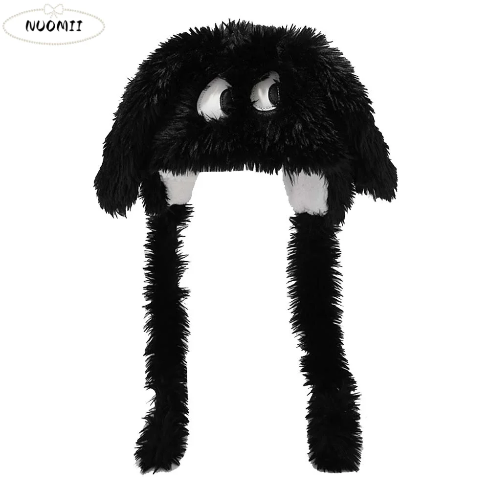 

Cute Winter Long Hair Puppy Hat Lace up Ear Protection Plush Beanie Winter Hat Winter Cap Cartoon Hat Girl