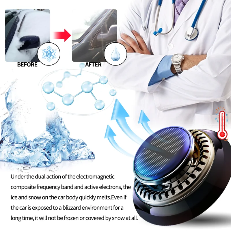 New Electromagnetic Deicer, Solar Car Fragrance, Car Perfume Anti-freeze Electromagnetic Car Snow Removal Device