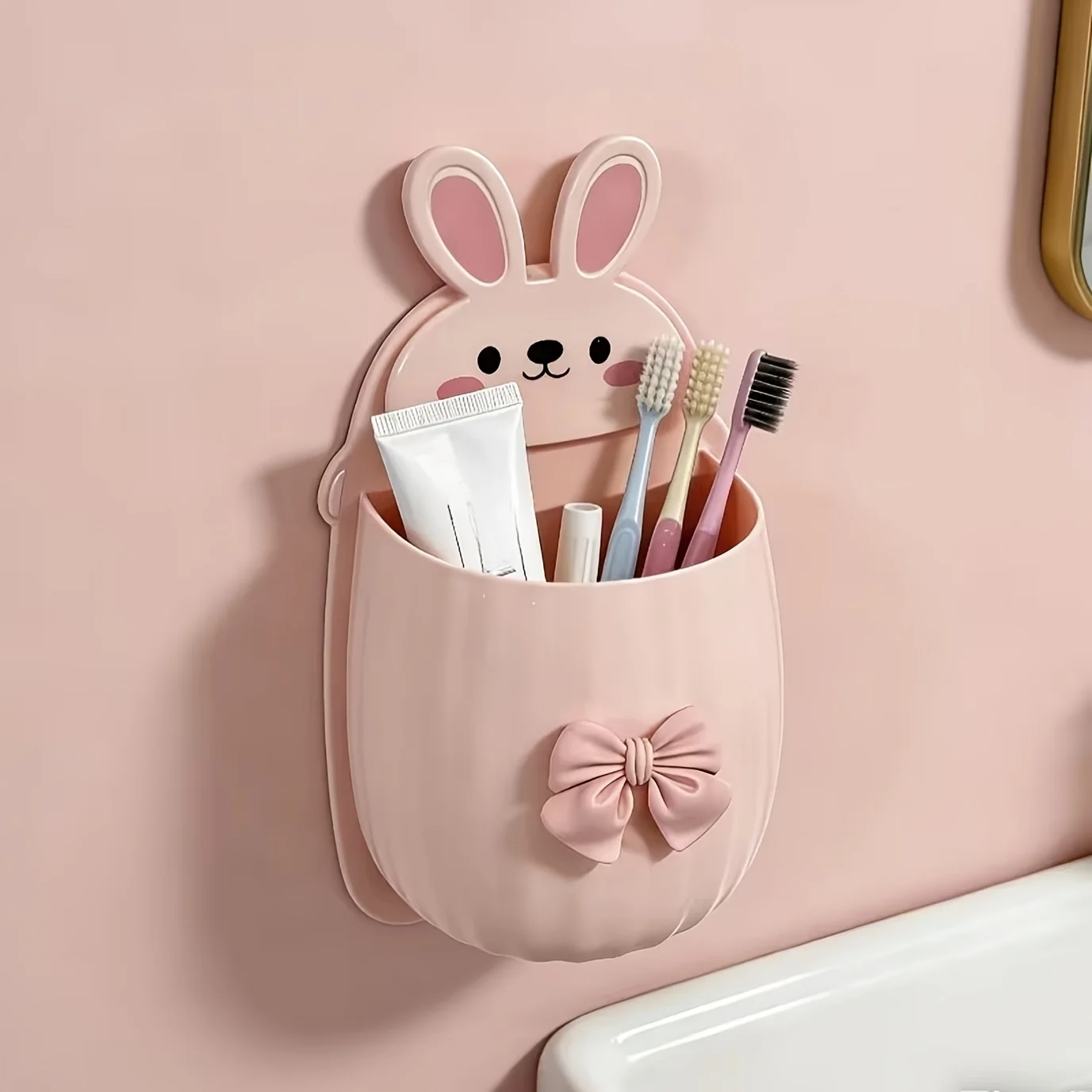 2/1 Piece Set of Rabbit and Butterfly Decorative Storage Racks, Suitable for Washbasins and Bathrooms, Used to Store Toothpaste, Pencils, Hair Combs, and Other Items, Suitable for Various Occasions, Halloween and Chris