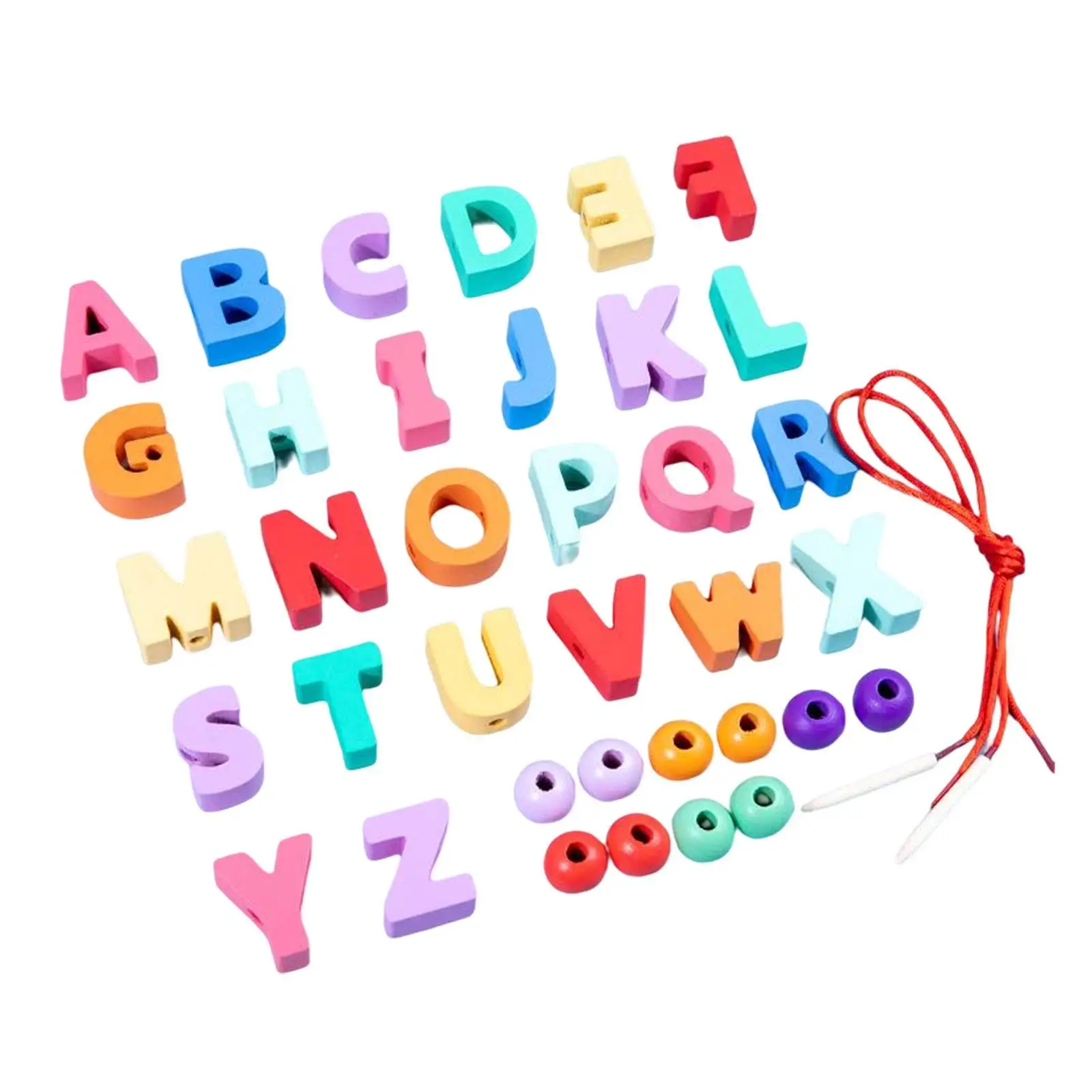 خيوط لعب لعبة مونتيسوري بنين بنات فواكه حيوان جلد الخرز جلد الخرز