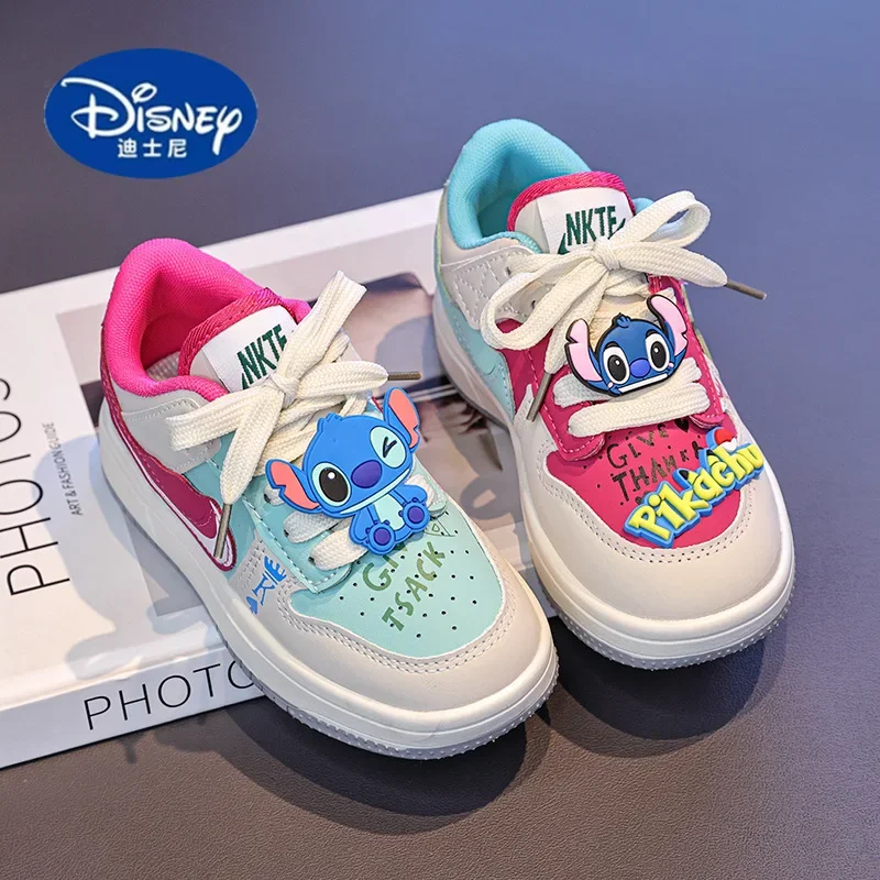 

Disney Stitch 2025 Sneakers - Mismatch Color Leather Shoes for Big Girls