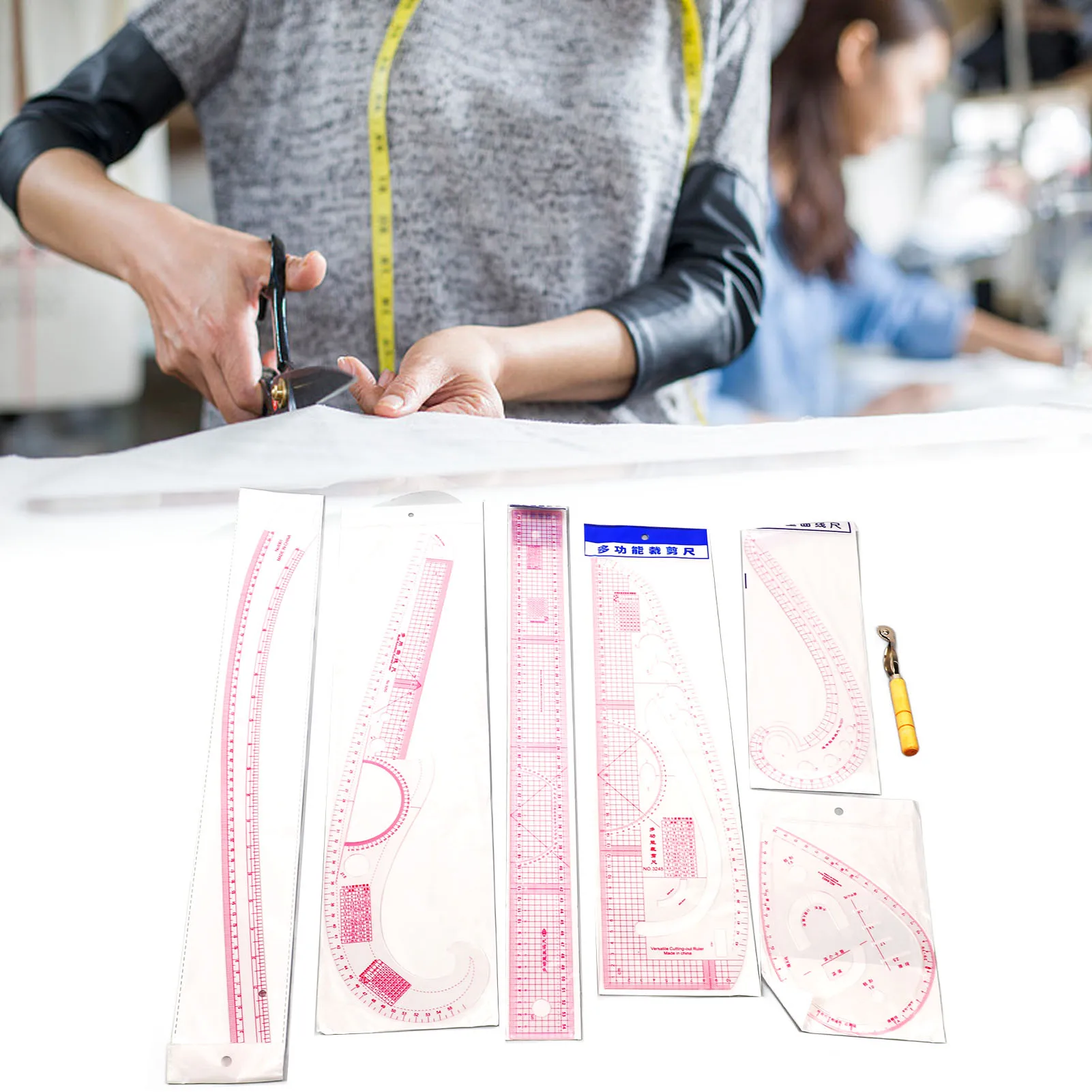 7PCS Sewing Rulers Set Clear Lines Complete Tools High Accuracy DIY Design French Curve Ruler Set for Shaping for Beginners