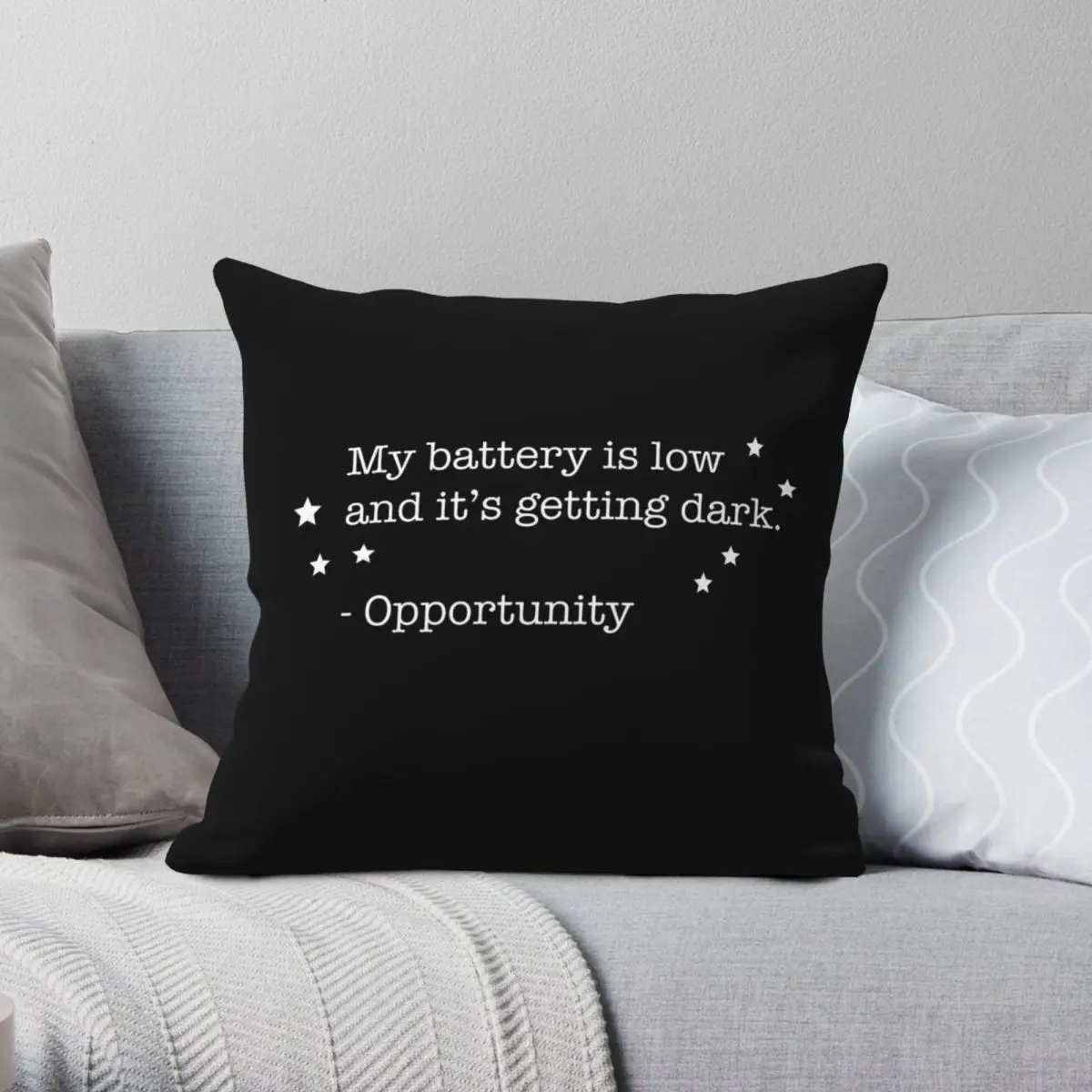 Battery Is Low Opportunity Mars Rover Square Pillowcase Polyester Linen Velvet Creative Decorative Pillow Case Home Cushion 18
