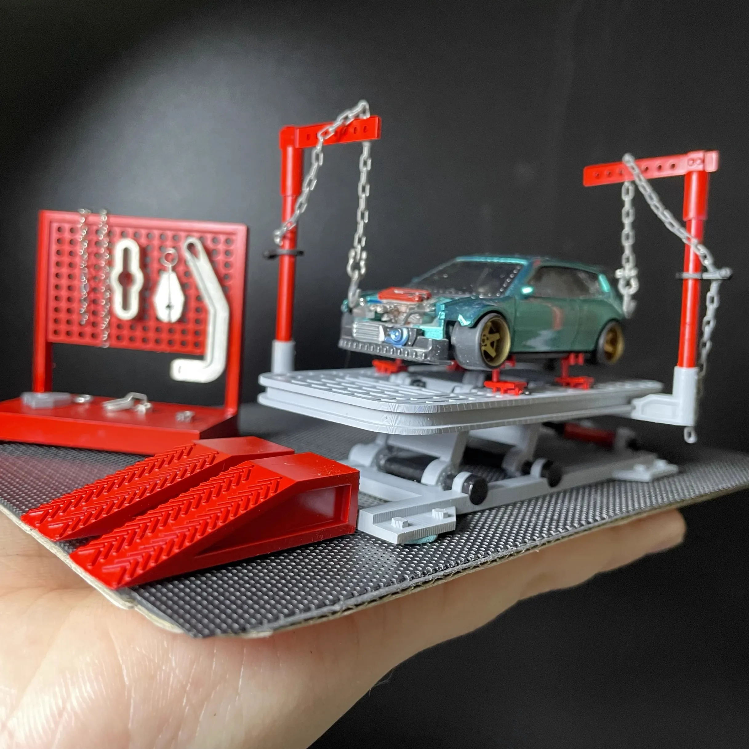 1:64 modello di piastra per travi per auto tavolo operatorio strumenti di prova per la riparazione del Garage