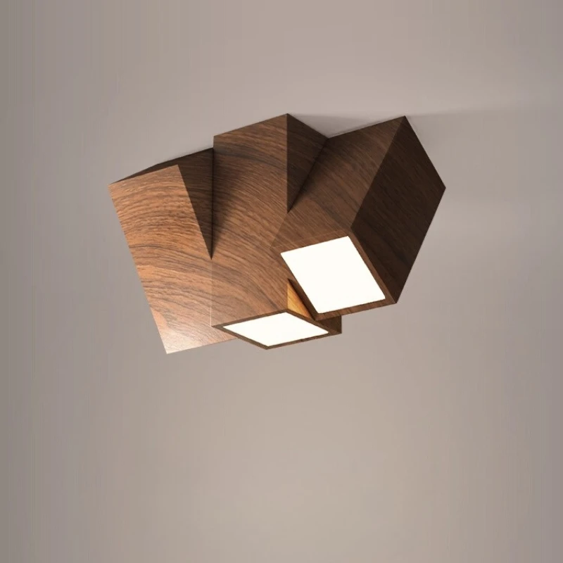 

Ретро ореховые светодиодные потолочные светильники, креативное искусство, прихожая, проход, спальня, балкон, интерьер, минималистичный домашний декор, светильник