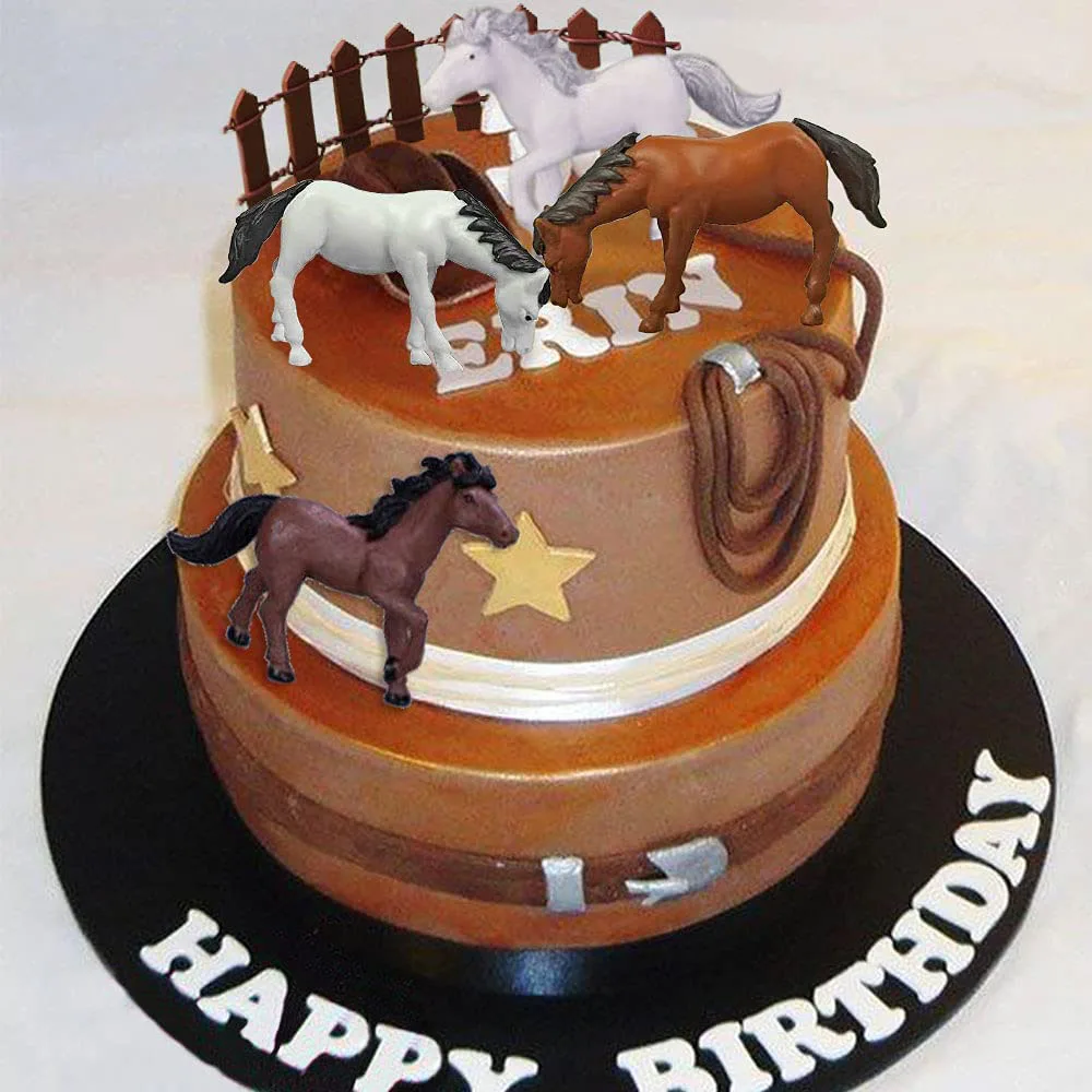 Cowboy Cake Topper Western Cowboy Hat and Boot Cupcake Toppers with Balls Western Theme Birthday Party Baby Shower Supplies
