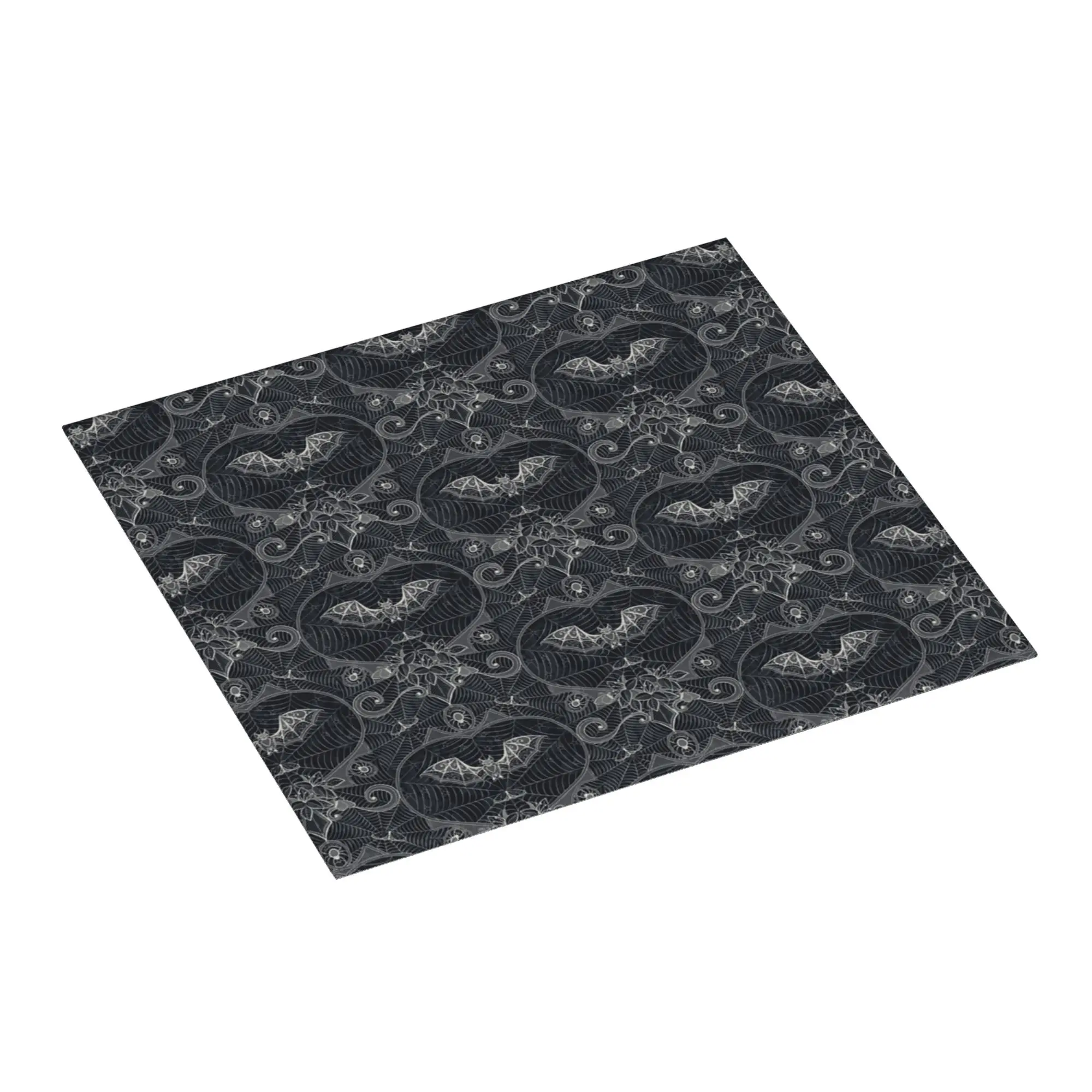 Gothic Halloween Spider Web Lace Non Slip Kitchen Counter Protector Mat Barware Tableware Reusable Bats Drying Mat For Kitchen