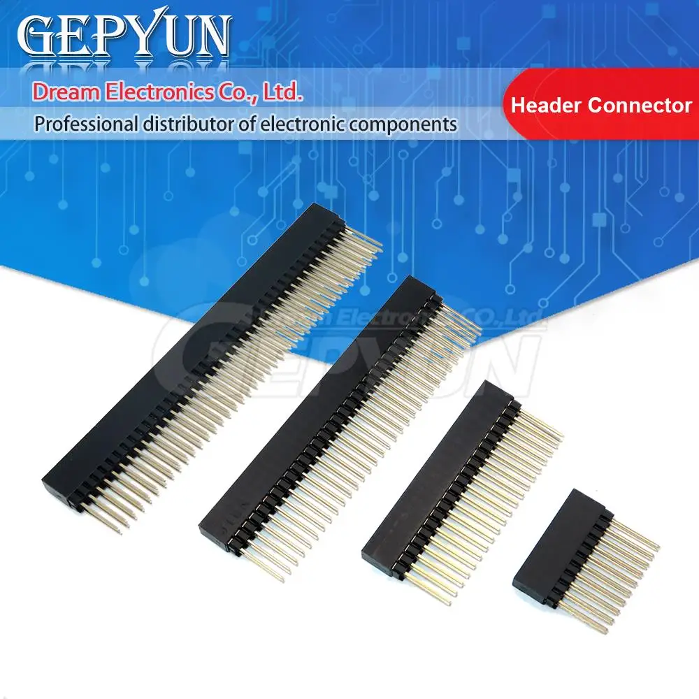 1 Piece 2.54mm 2x10P/16P/20P/25P/32P/40 Pin Female Stacking Header Connector Dual Row 2x20P PC104 For Raspberry Pi 2 Mode Gepyun