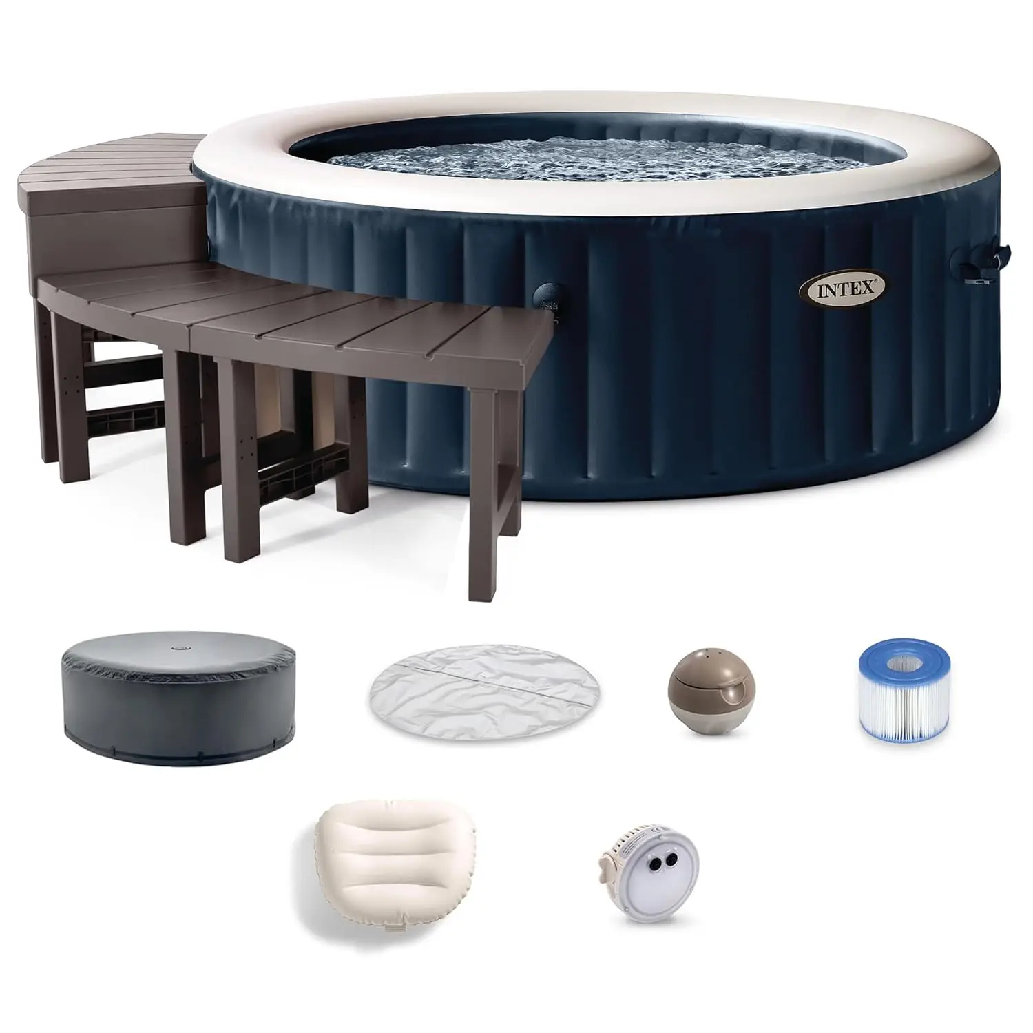 

77x28in Portable Inflatable Hot Tub Bubble Jets Spa & 2 Pack Benches, Custom