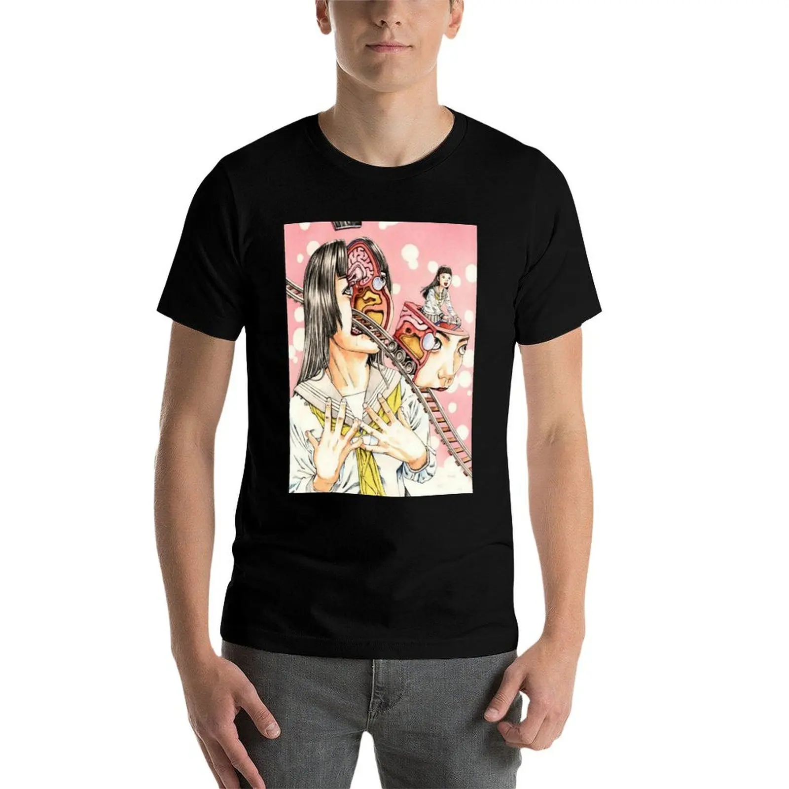 Shintaro Kago - Trainwreck T-Shirt Man t-shirt vintage cotton man t-shirts oversized graphic tee t shirts men