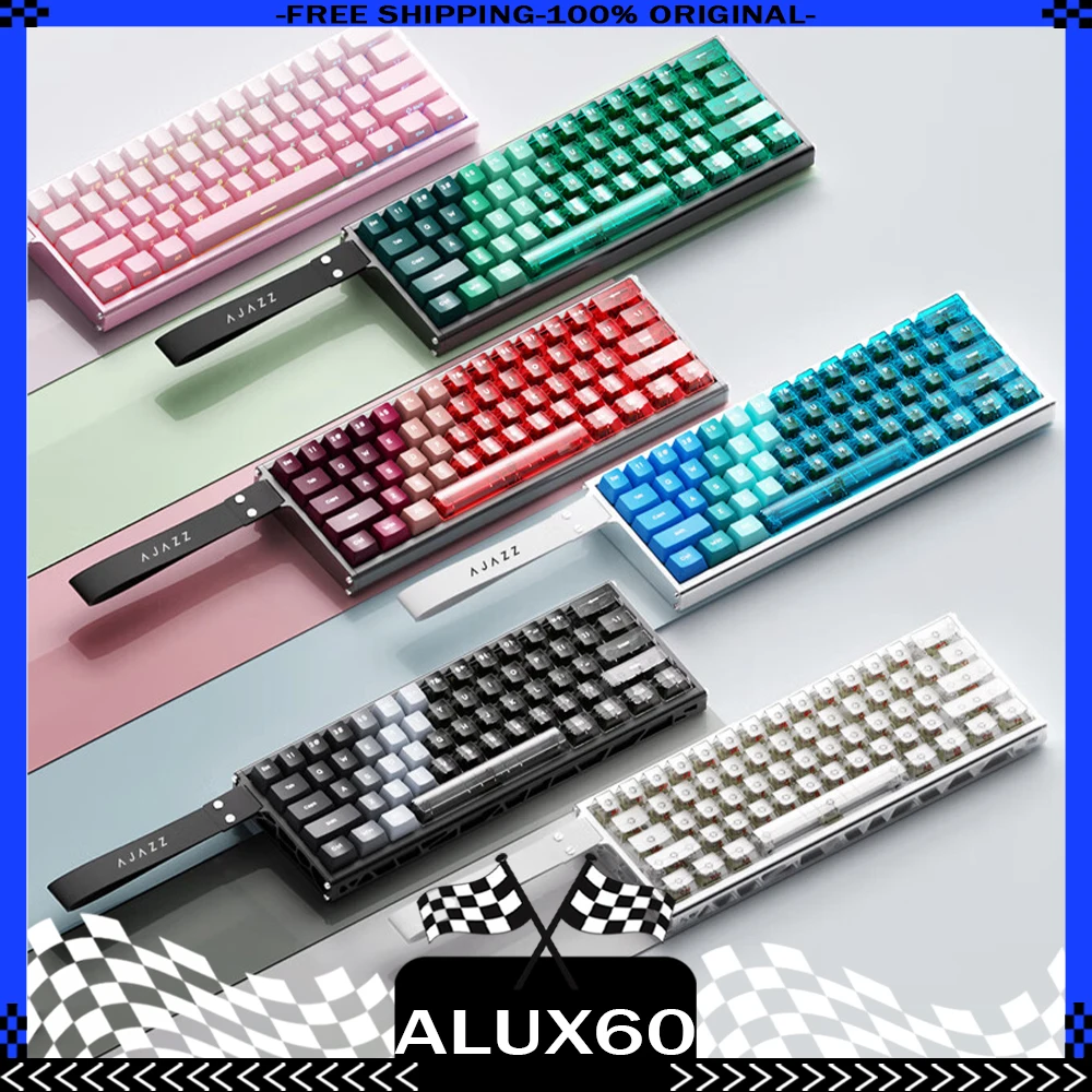 Ajazz Alux60 Magnetic Switch Mechanical Keyboard Wired Gaming Keyboard 8000Hz RT0.01mm Aluminium Alloy Keyboard FPS Gamer Gifts