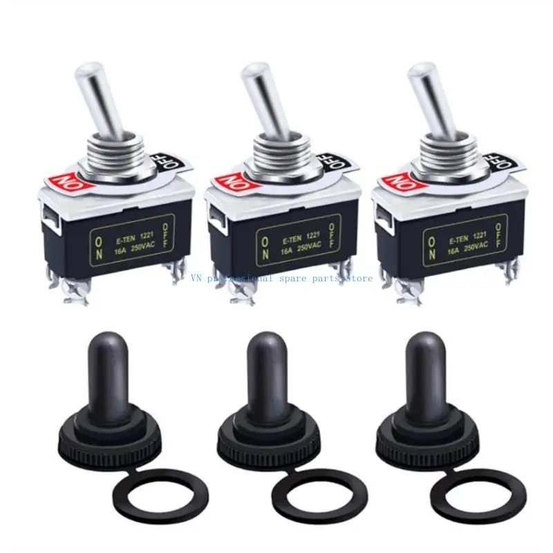 41XA SPST Marine Grade Toggle Switches 12 Water Resistant Toggle Controlelr 15A Rating Easy to Use for Automotive Use