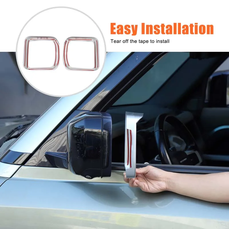 

For Land Rover Defender 90 110 130 20-25 ABS Black Car Rear View Mirror Rain Eyebrow Cover Trim Stickers Car Accessories