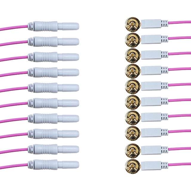 Pink TPU Disc 1.55mm Connector Gold-plated Cup-shaped Electrode Cable, 1.5m Cable, Medical Cable