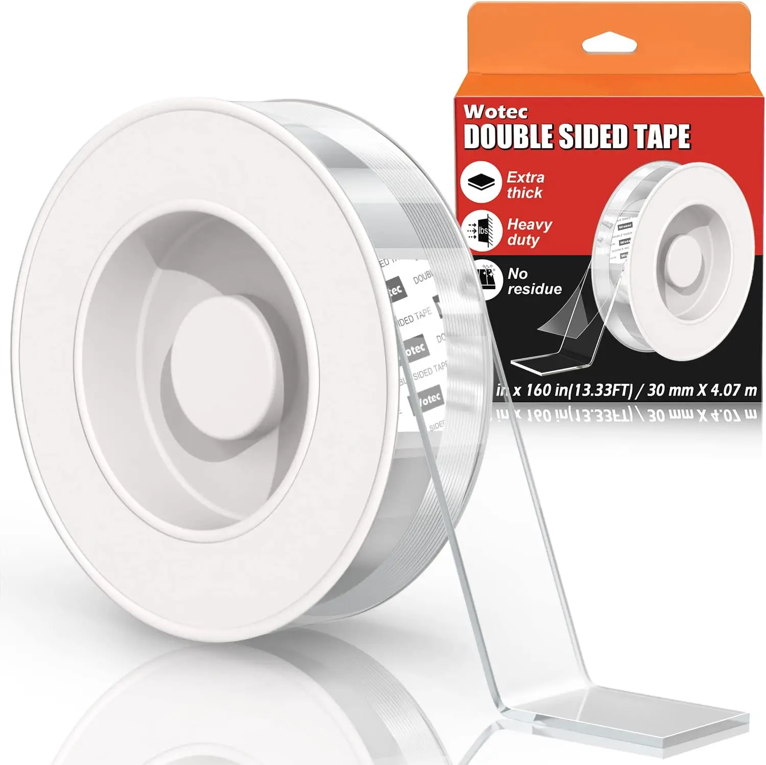

Large Double Sided Tape Heavy Duty Removable 1.18 Inch x 160 Inch, Clear & Tough Nano Tape, Multipurpose Mounting Tape Pictu