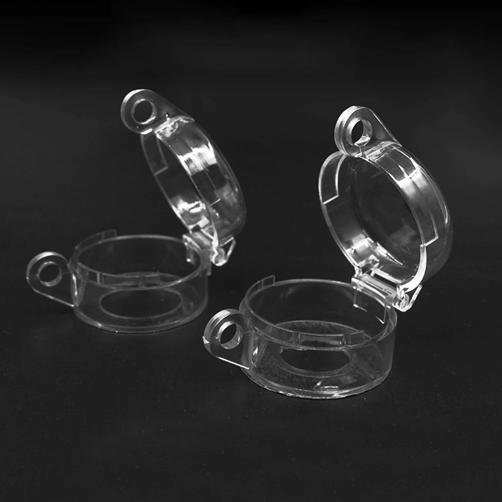 

Plastic Button Guard Cover Safety Lock Protective Power Emergency Stop Switch Round Transparent Anti Touch