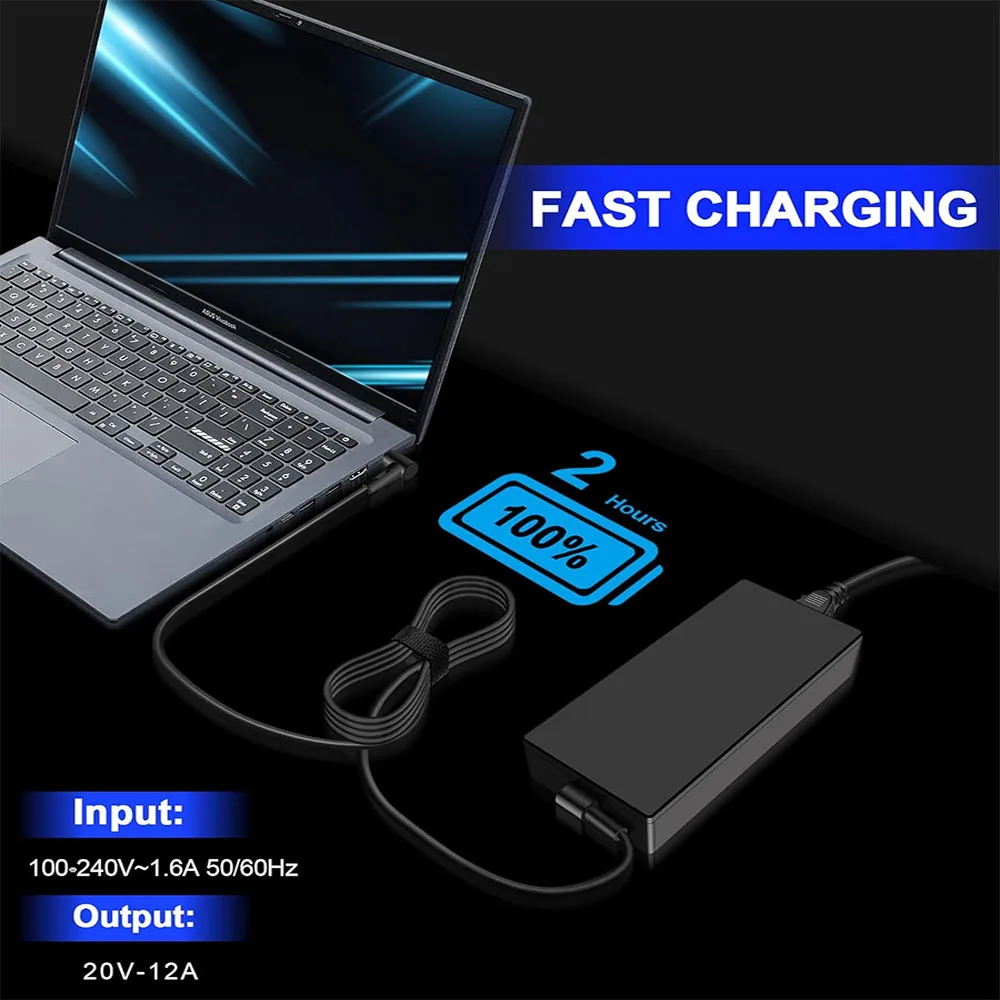

240W Charger ADP-240EB B for Asus Rog Zephyrus G14 G15 M16 G16 S15 S17,Rog Flow X16 GV601,Rog Strix Scar Power supply adapter