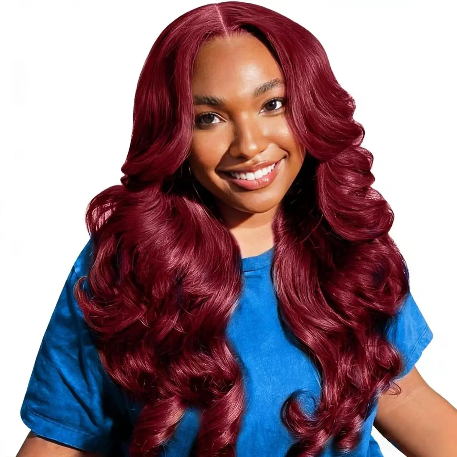 

Парик из 100% натуральных бразильских волос 99J Burgundy Body Wave, 40 дюймов, с HD-кружевной передней частью 13x6, плотность 200, идеально подходит для вечеринок.