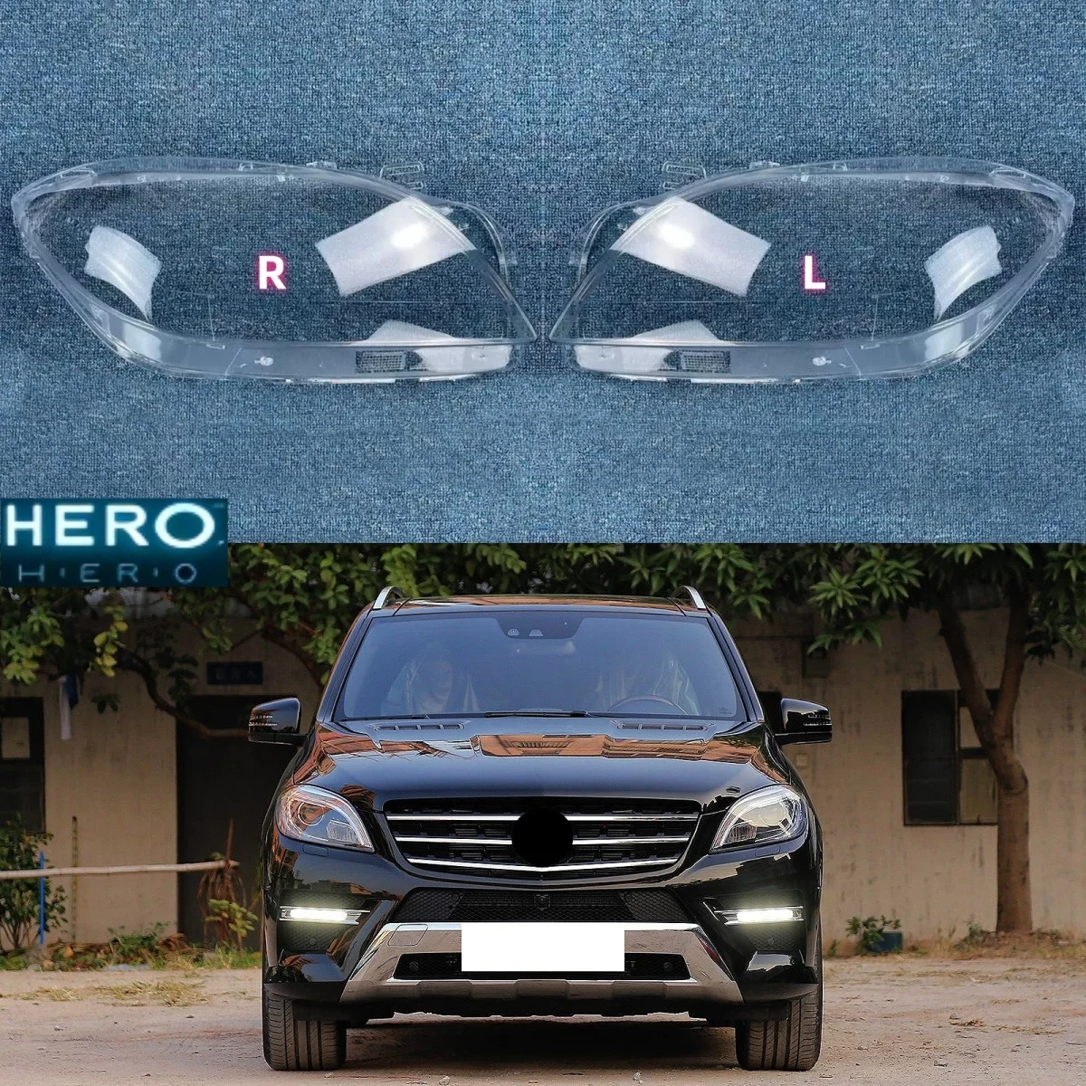 Car Front Headlight Cover Glass Lamp Caps Lampshade Lens Shell For Mercedes-Benz W166 ML300 ML350 ML400 ML450 ML500 2012~2015 view 2