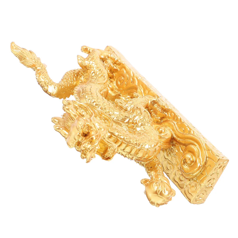 

Home Decoration Tableware Chinese Style Resin Dragon Statue Gold Animal Animals Desktop Ornament