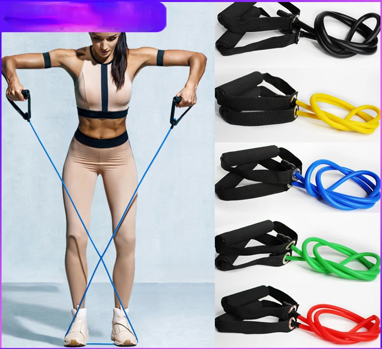 Resistance Bands One Word Pull Rope Home Yoga Elastic Pull Latex Elastic Resistance Rope Straight Tension Rope Fitness Equipment