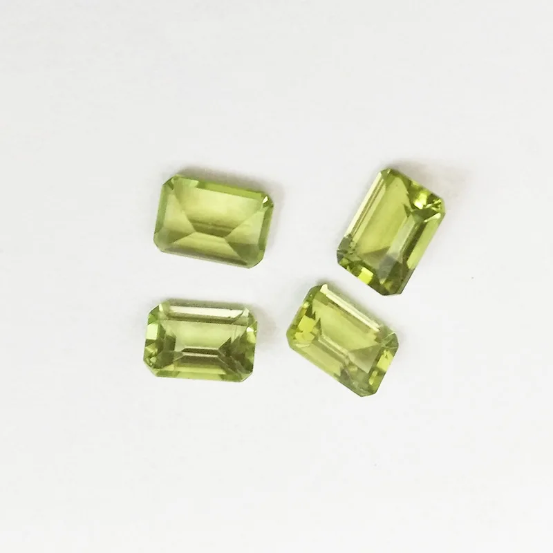 Factory Wholesale 100% Real Natural Emerald Shape Olivine Peridot Gemstone Loose Gems Diy Material for Jewelry