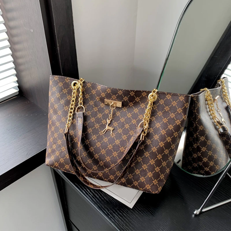 Neue Presbyopia-Handtasche mit Textur, weichem Leder, großem Fassungsvermögen, Tragetasche für Damen mit hängenden Accessoires, Schultertasche – Detail 26