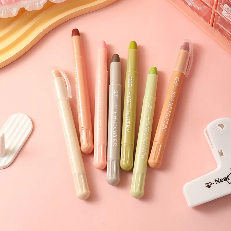 8 Colors Solid Bible Highlighters Vintage Morandi Color Non Bleeding Highlighters Bible Safe Highlighters Gel Pen Highlighter