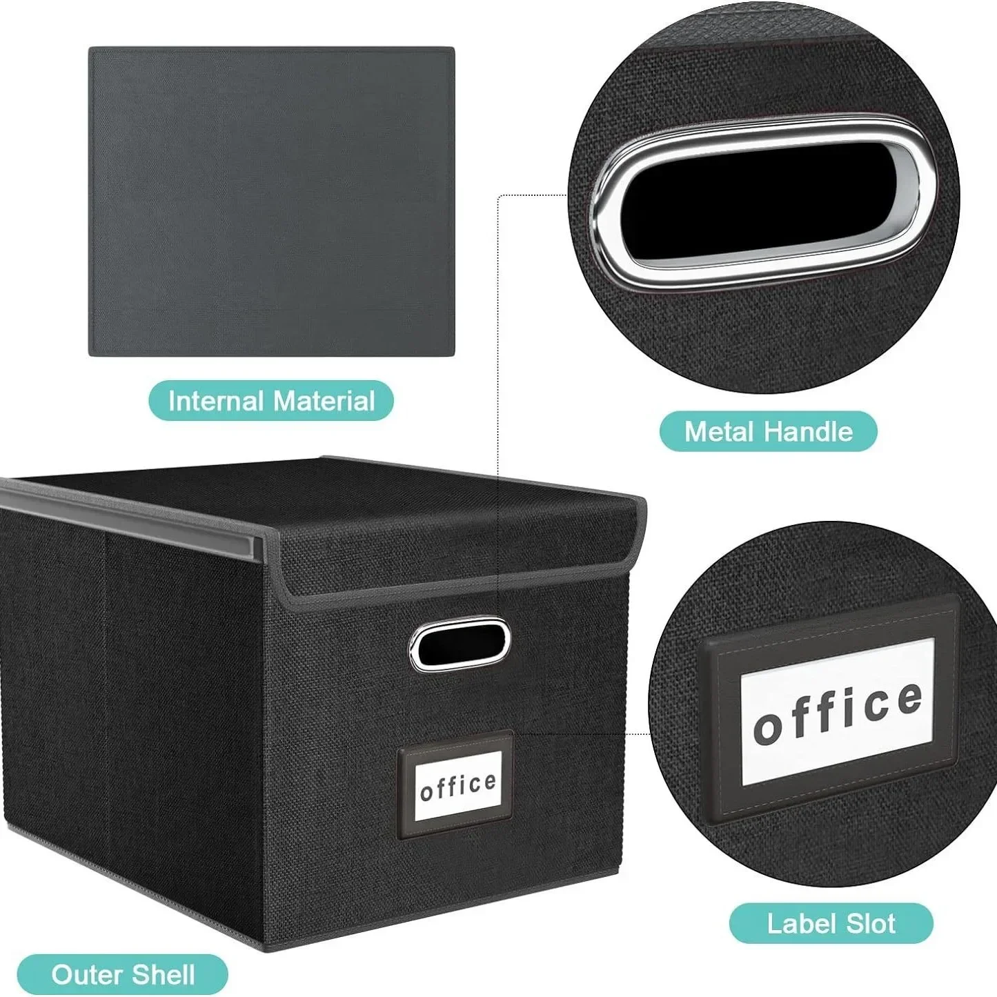 Portable File Storage Box, Folding Linen Hanging File with Plastic Slide Holder,Organizadores,Organizer