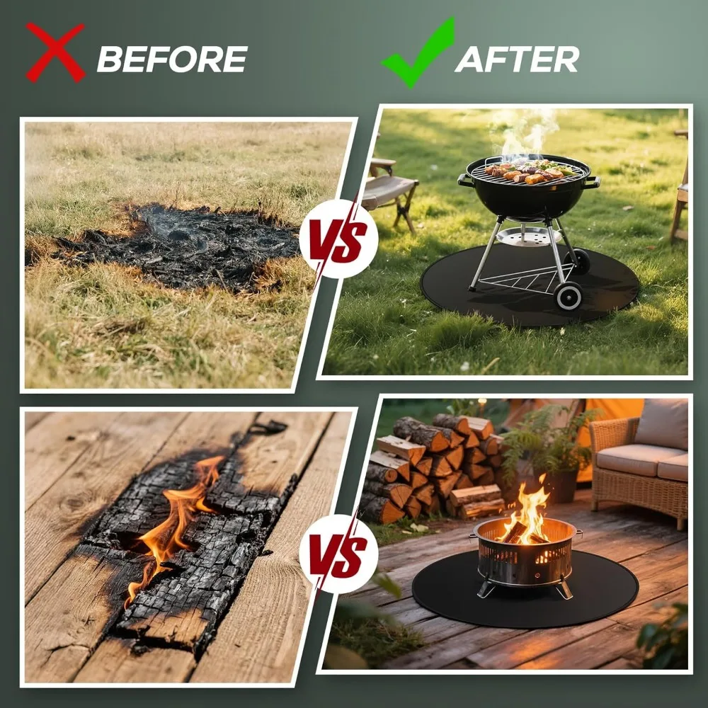 Tapis de foyer de 48 pouces pour grilles extérieures, protecteur de barbecue étanche et résistant à la chaleur