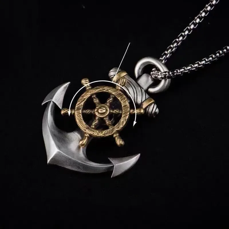 Fashion European and American Popular Anchor Metal Pendant Punk Men's Motorcycle Hip Hop Fashion Jewelry