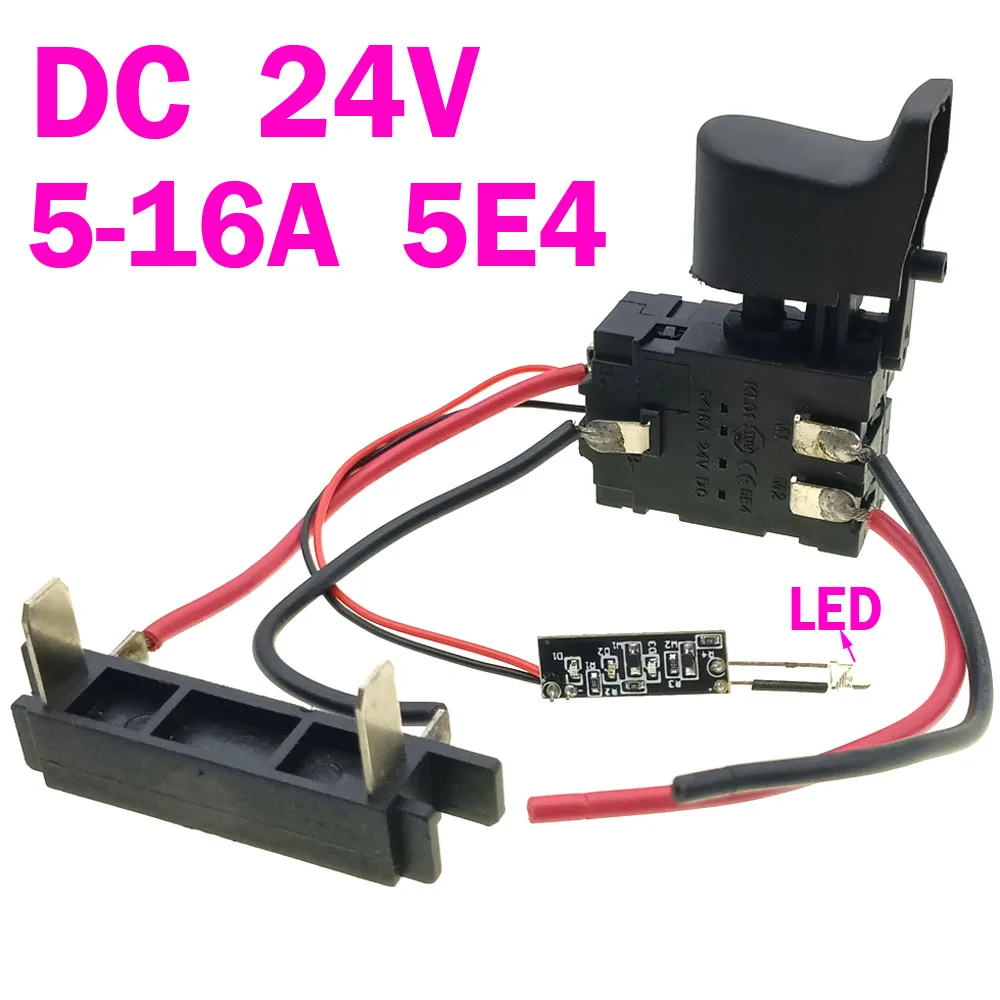 

Electric Wrench Trigger Switch Forward and Reverse Speed Switch DC 24V 5-16A 5E4 Electric Wrench Tool Accessories with LED