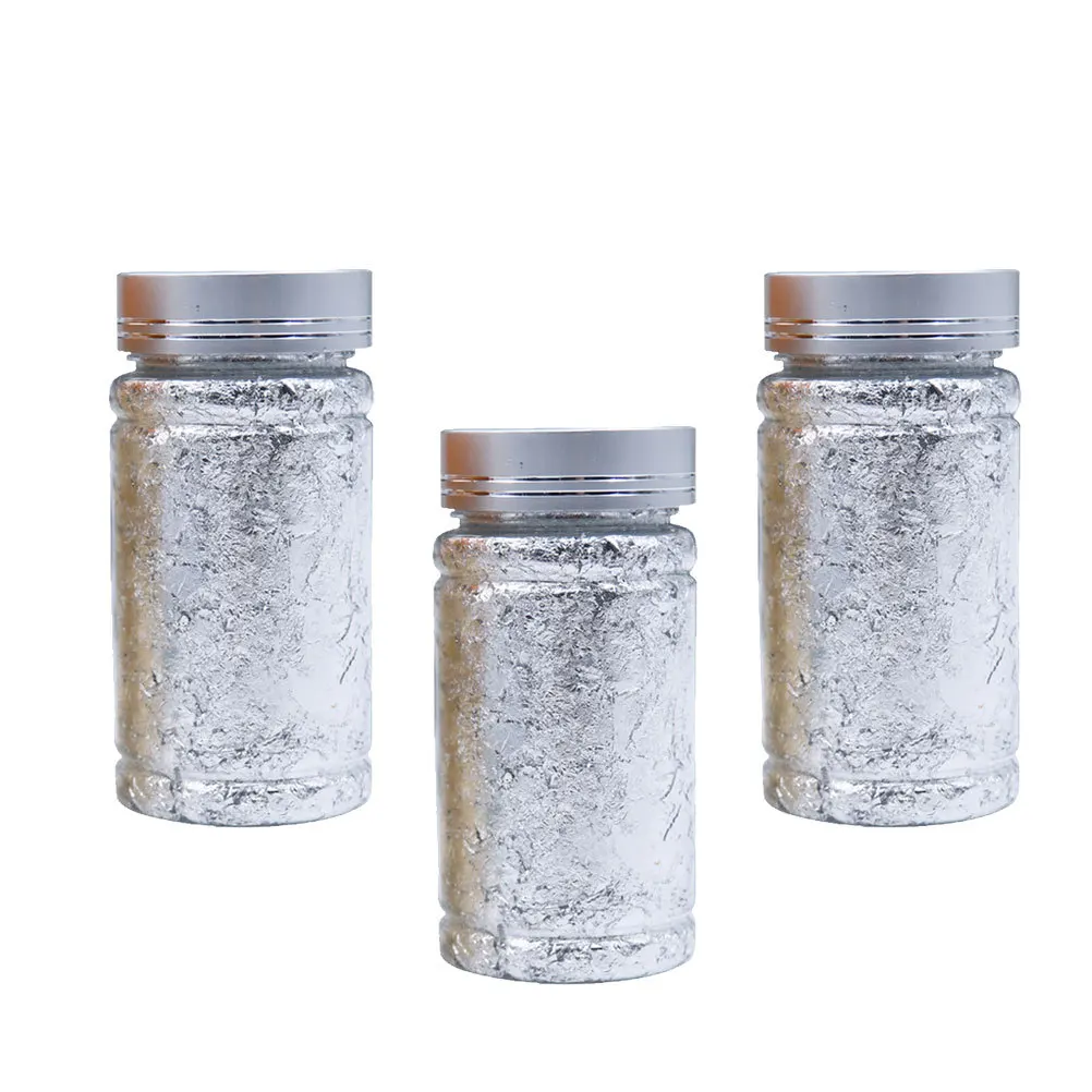 

3 шт., мини-бутылка, бумага из серебряной фольги, советы по дизайну ногтей, легко наносится, натуральное искусственное украшение для ногтей, сделай сам, ремесло, золотая, серебряная фольга, бумага