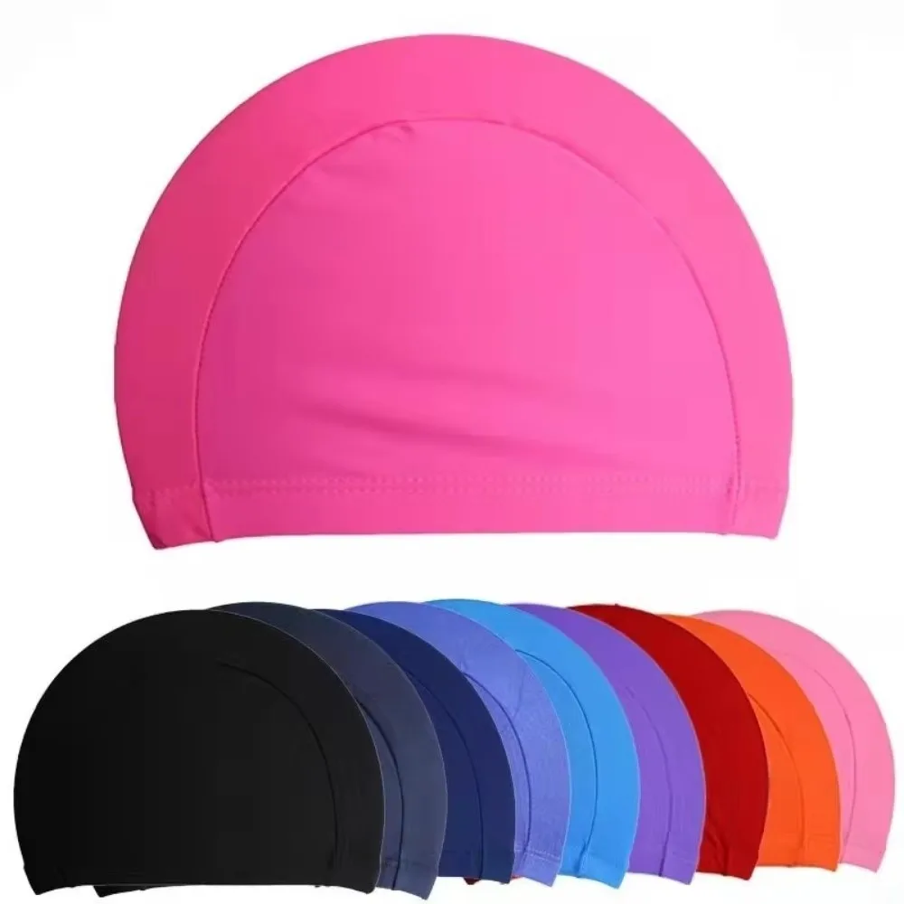 

Hot Free Size Swimming Cap High Elasticity Solid Color Bathing Caps Comfortable Breathable Pool Bathing Hats Adult Universal