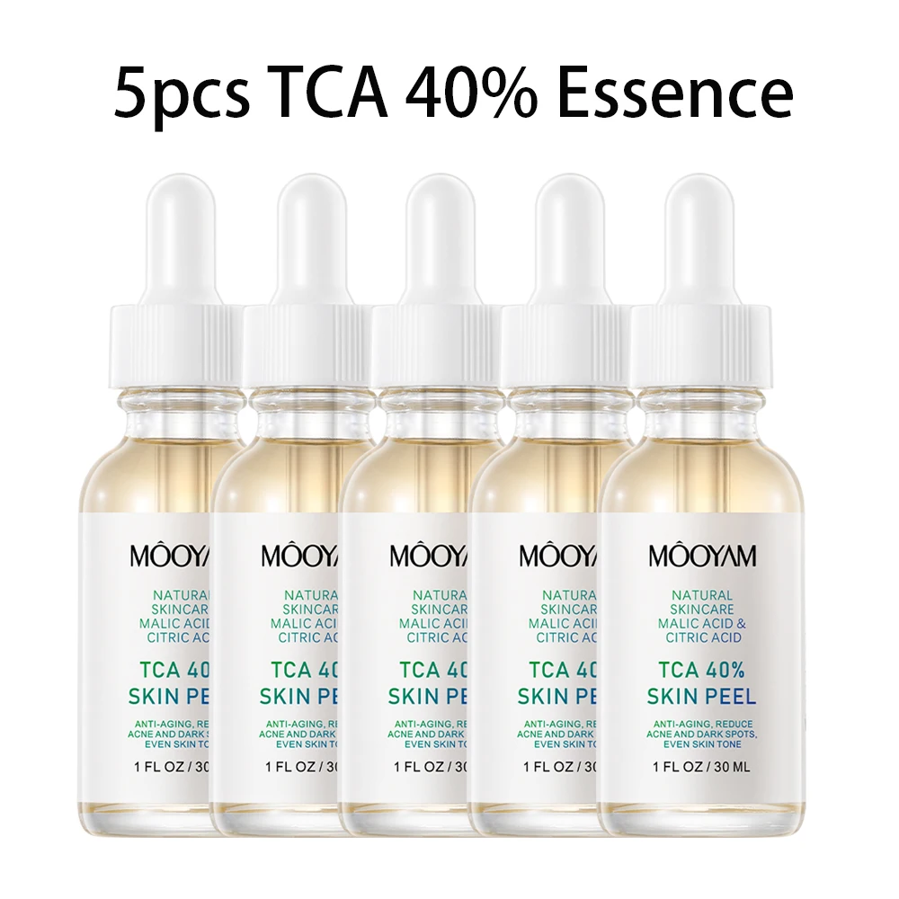 5pcs Facial Skincare Set 24K Gold Serum Chemical Peel TCA 40% 45% 50% Skin Serum Caffine Anti-aging AHA Moisturizing Essence