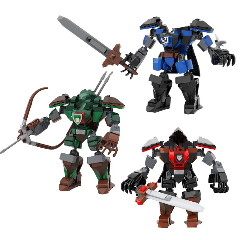 لعبة مكعبات بناء MOC نموذج ميكا مصغر مجموعة ألعاب تجميع إبداعية كهدية للعطلات مناسبة لصبي عيد الميلاد