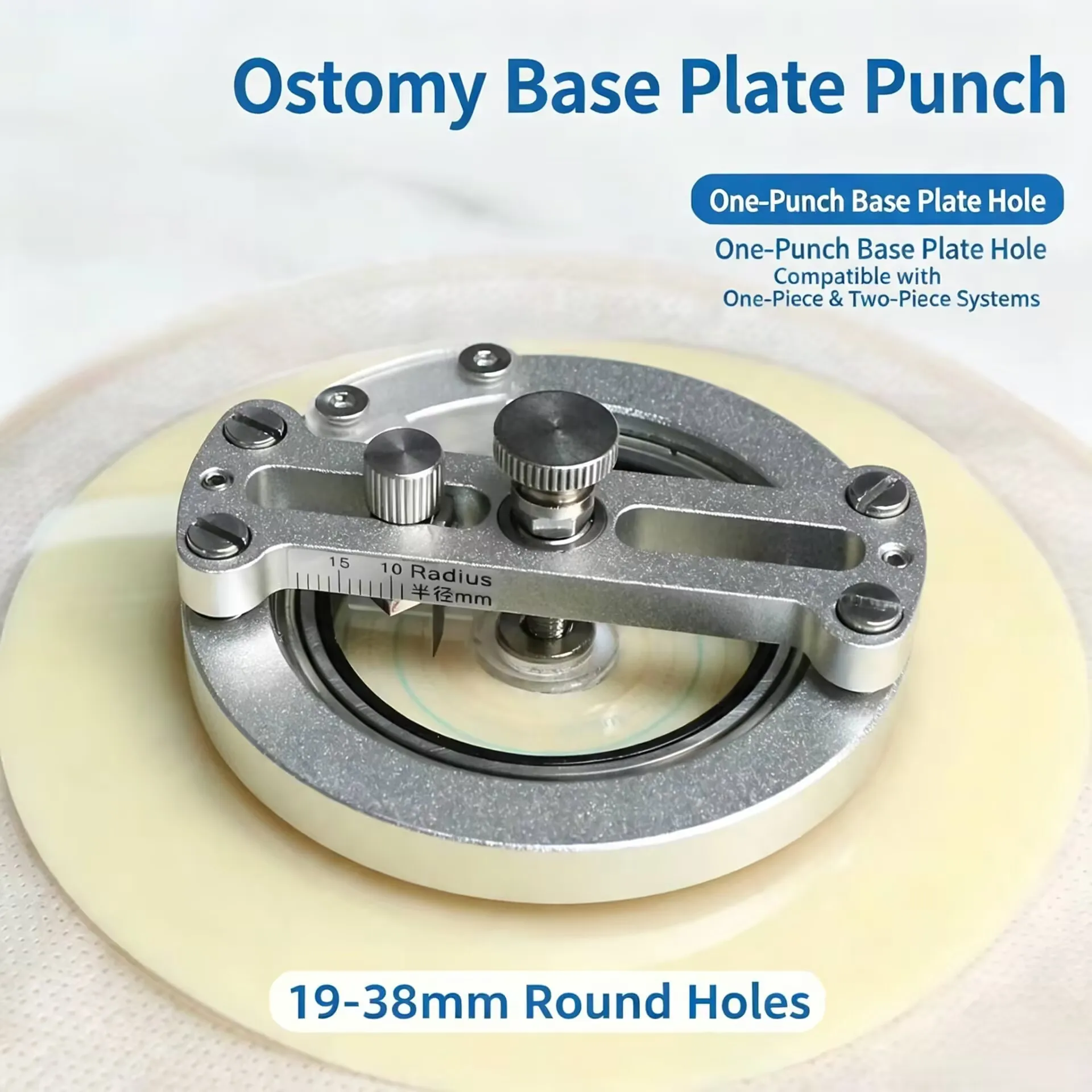 Stoma Flange Cutter Hole Opener Tool for Ostomy Pouch One-Piece Two-Piece Wafer Trimming Device Alternative to Scissors