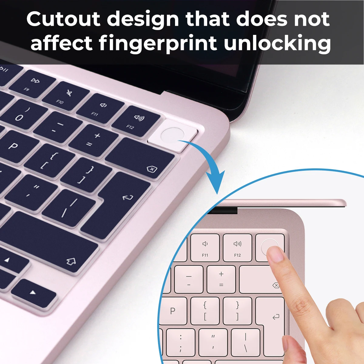 EU English Layout Keyboard Cover for MacBook Neo 13 inch A3404 Pro 2026 Release with Touch ID, Ultra-thin Silicone Protector